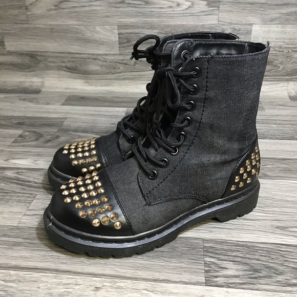 Gia-Mia Black Combat Boots - Picture 4 of 7